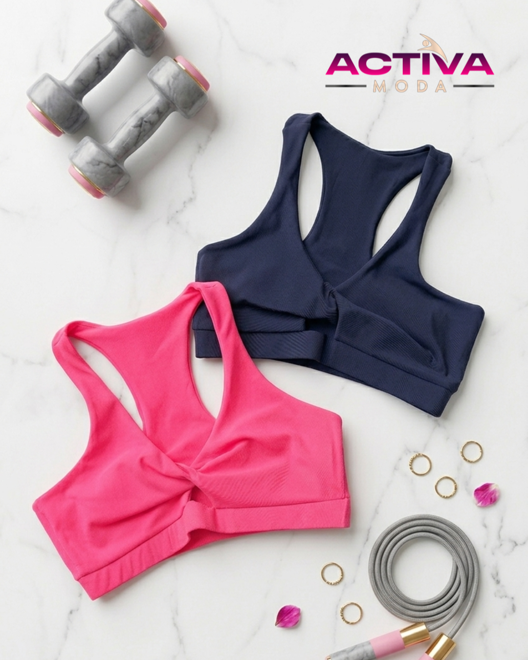 Top Hebe Azul Navy - One Size - Azul Marino - Sport Bra's