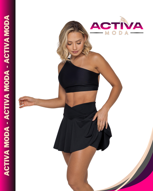 Set Deportivo Selene - One Size - Tela Mate - Color Negro