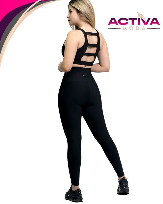 Legging en Color Negro Mate - One Size y Plus Size - Sin transparencias - Black