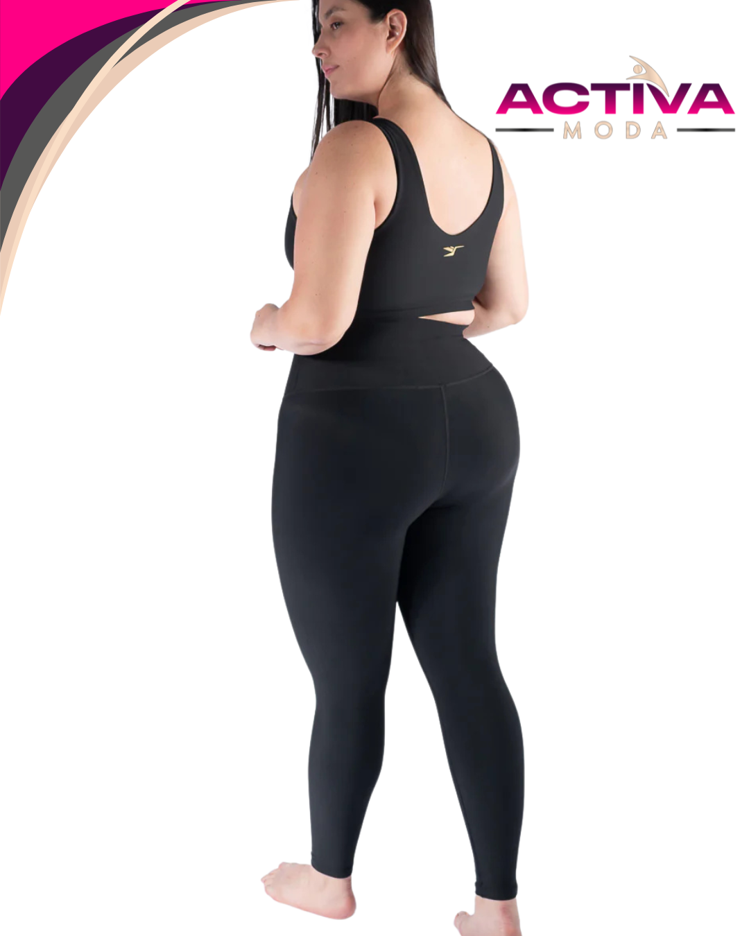 Legging en Color Negro Mate - One Size y Plus Size - Sin transparencias - Black
