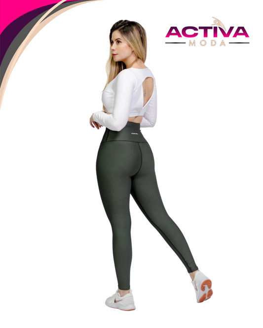 Legging en Color Verde Militar Mate - One Size - Army Green