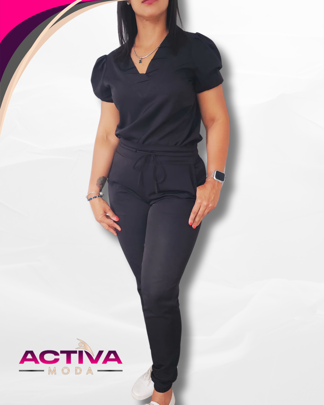 MIREN BLK - Set de Uniforme para mujeres con bolsillos -  Scrubs de alta Comodidad y Estilo