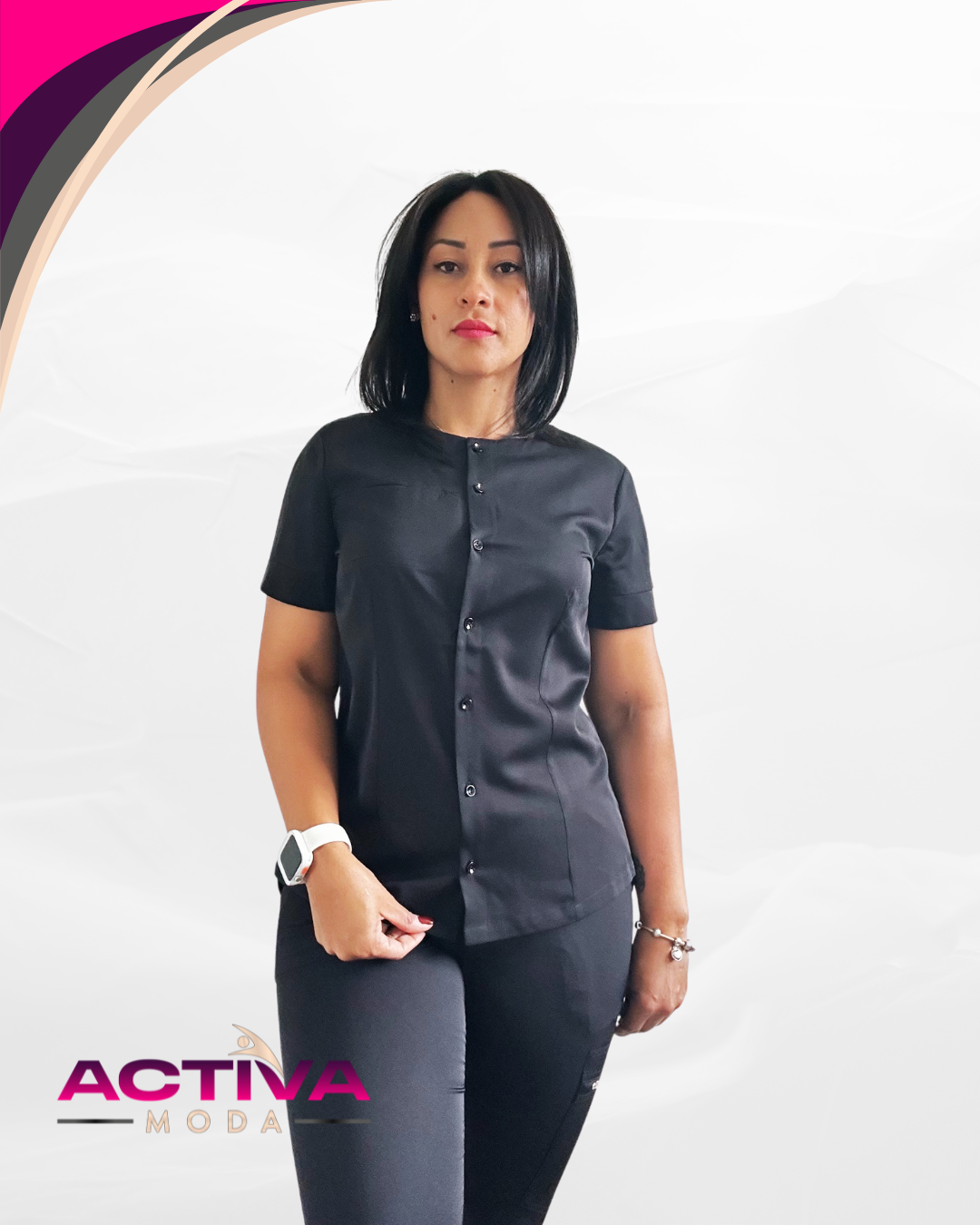 CIREL BLK - Set de Uniforme con bolsillos – Unisex -  Scrubs de alta Comodidad y Estilo