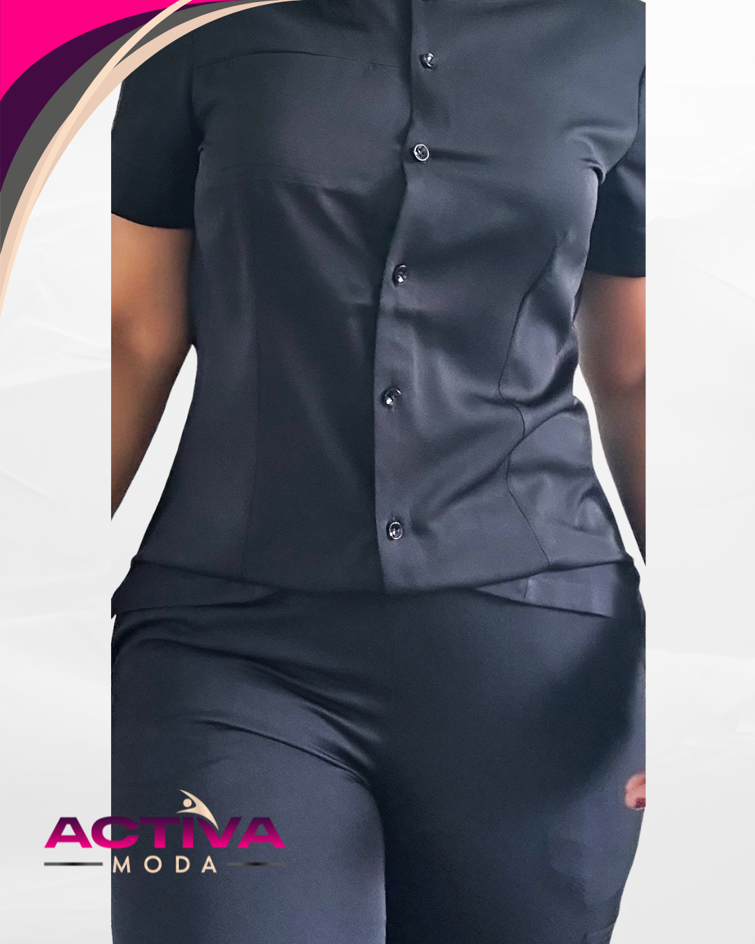 CIREL BLK - Set de Uniforme con bolsillos – Unisex -  Scrubs de alta Comodidad y Estilo