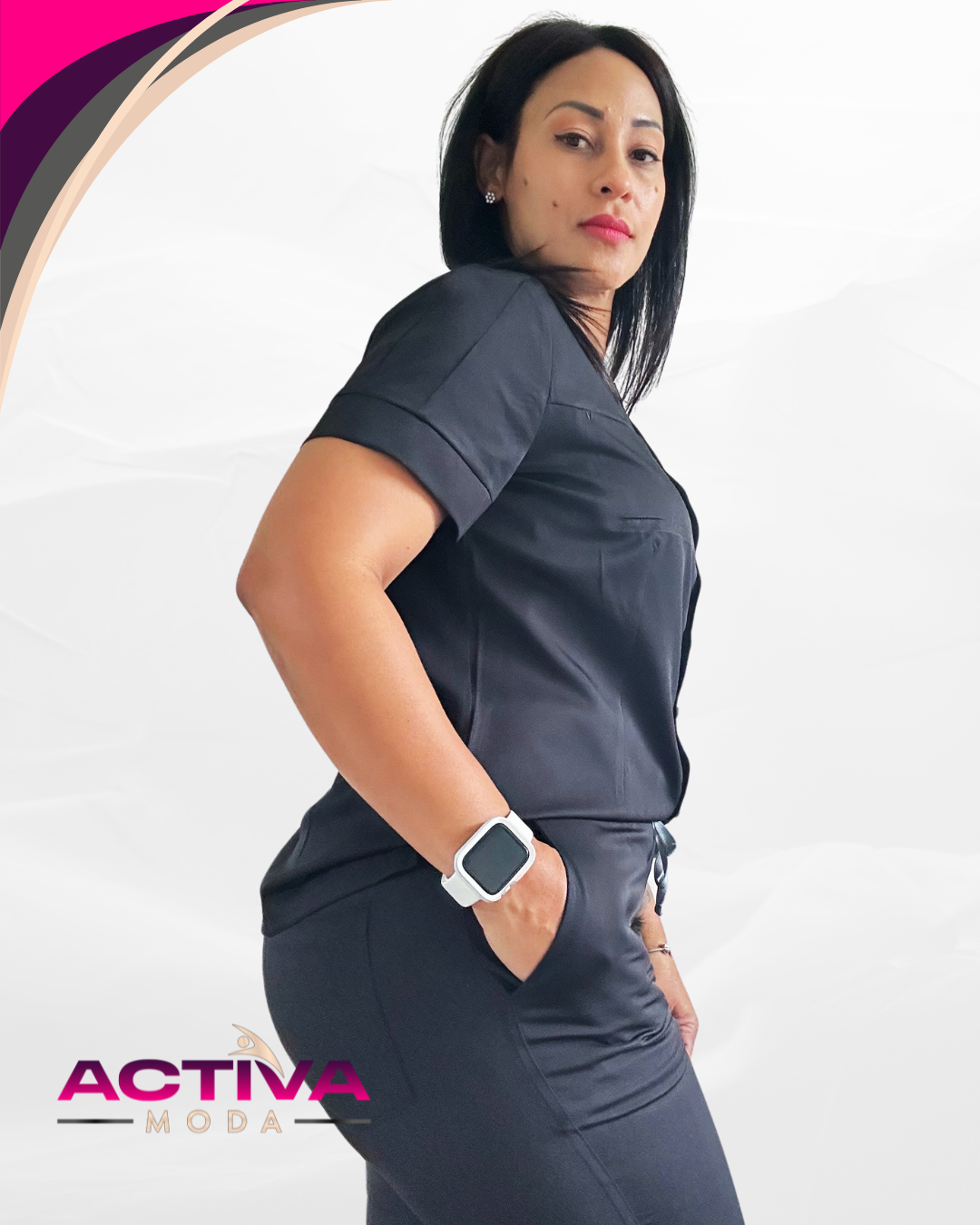 CIREL BLK - Set de Uniforme con bolsillos – Unisex -  Scrubs de alta Comodidad y Estilo