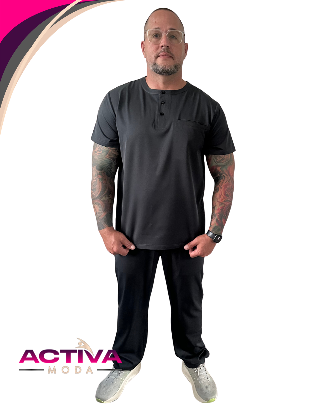 KAEL GR - Set de Uniforme para hombres con bolsillos -  Scrubs de alta Comodidad y Estilo