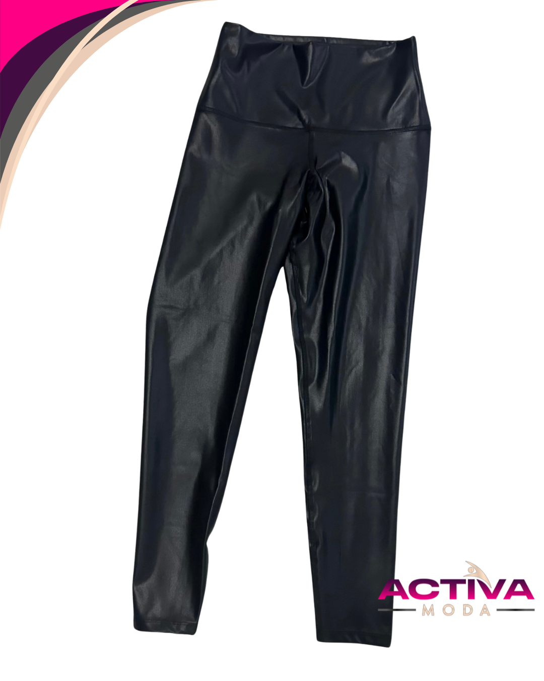 Legging Brillante Efecto Cuero - Color negro - One Size - Black