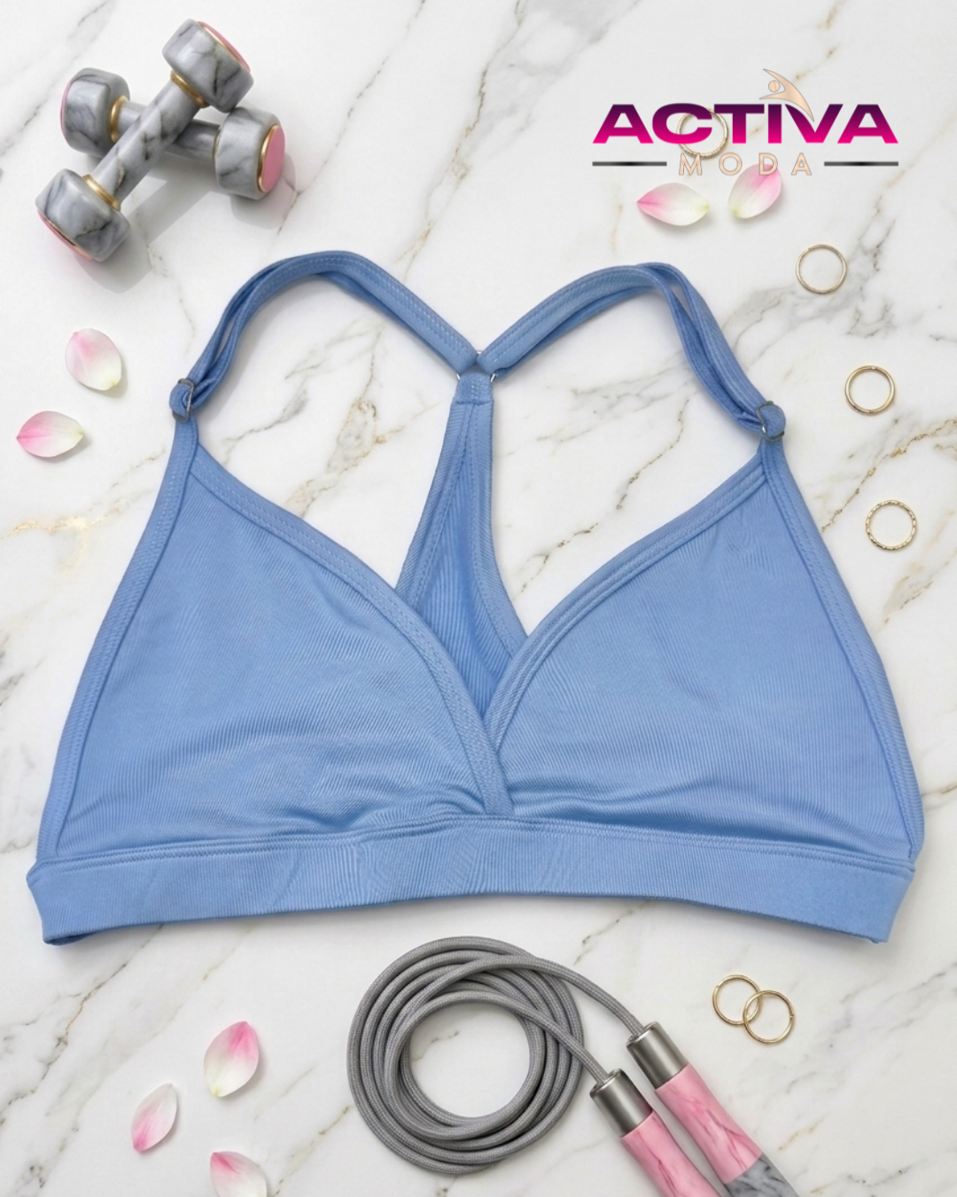 Top Hebe Azul Celeste - One Size - Blue Sport Bra's