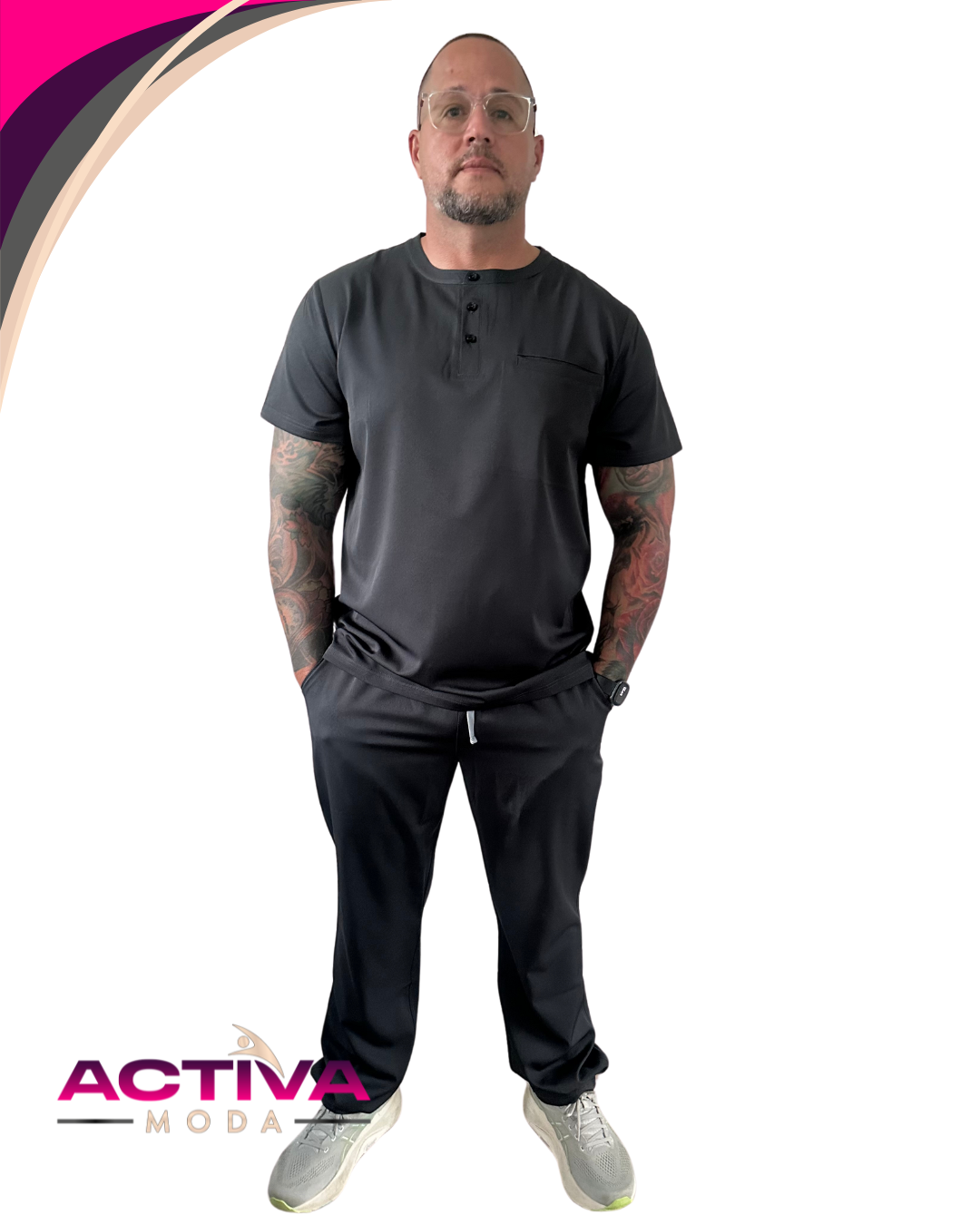 KAEL GR - Set de Uniforme para hombres con bolsillos -  Scrubs de alta Comodidad y Estilo
