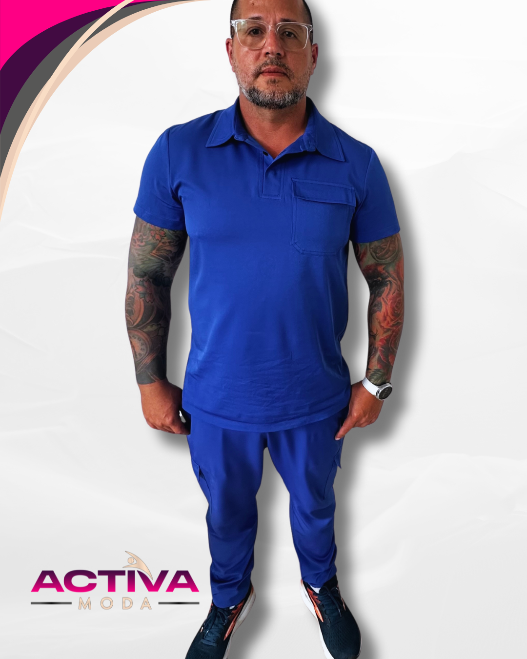 YALEN - Set de Uniforme para hombres sin bolsillos -  Scrubs de alta Comodidad y Estilo